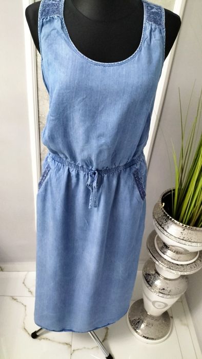 Sukienka jeansowa bawełniana L długa maxi