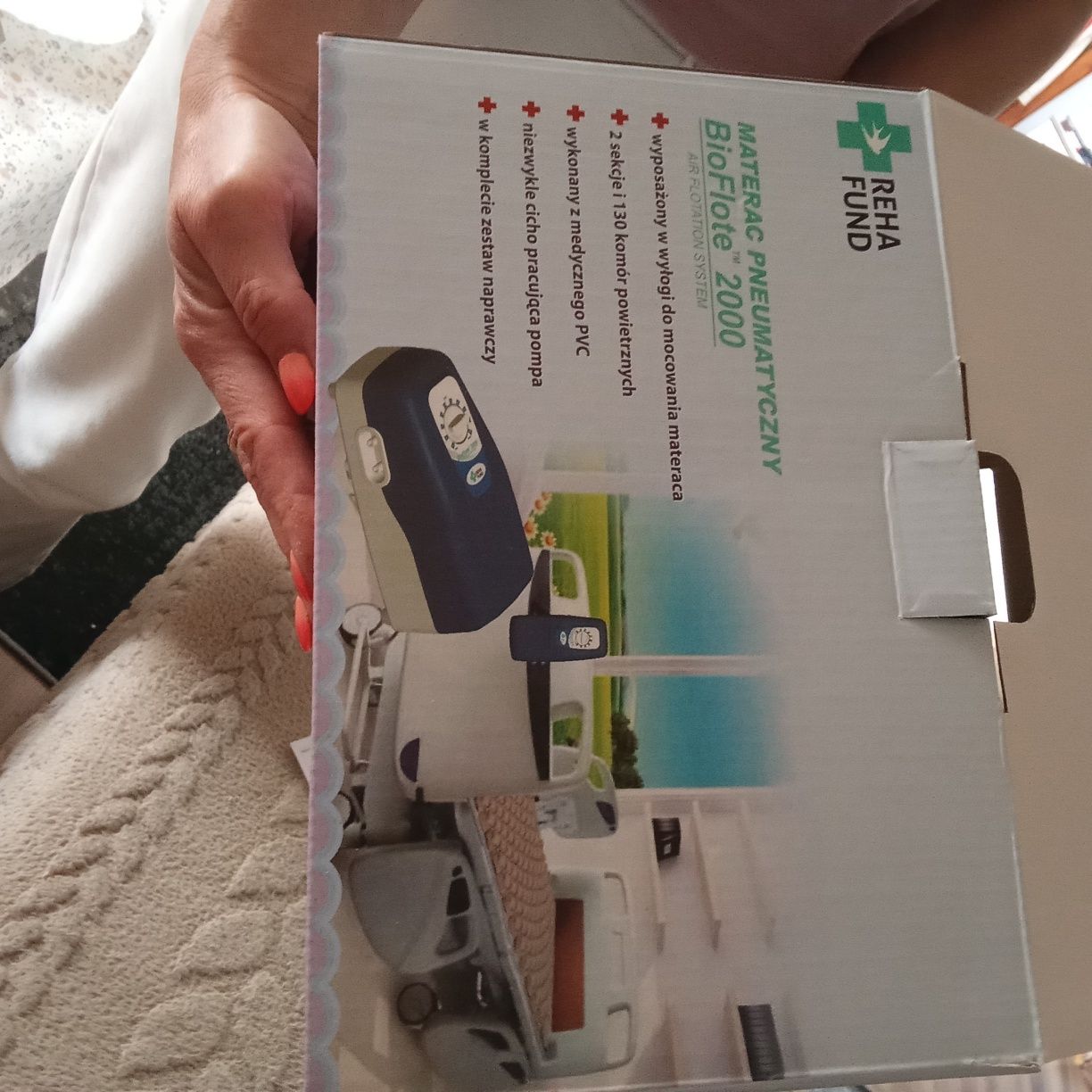 Materac przeciwodleżynowy z pompą BioFlote 2000 Reha Fund