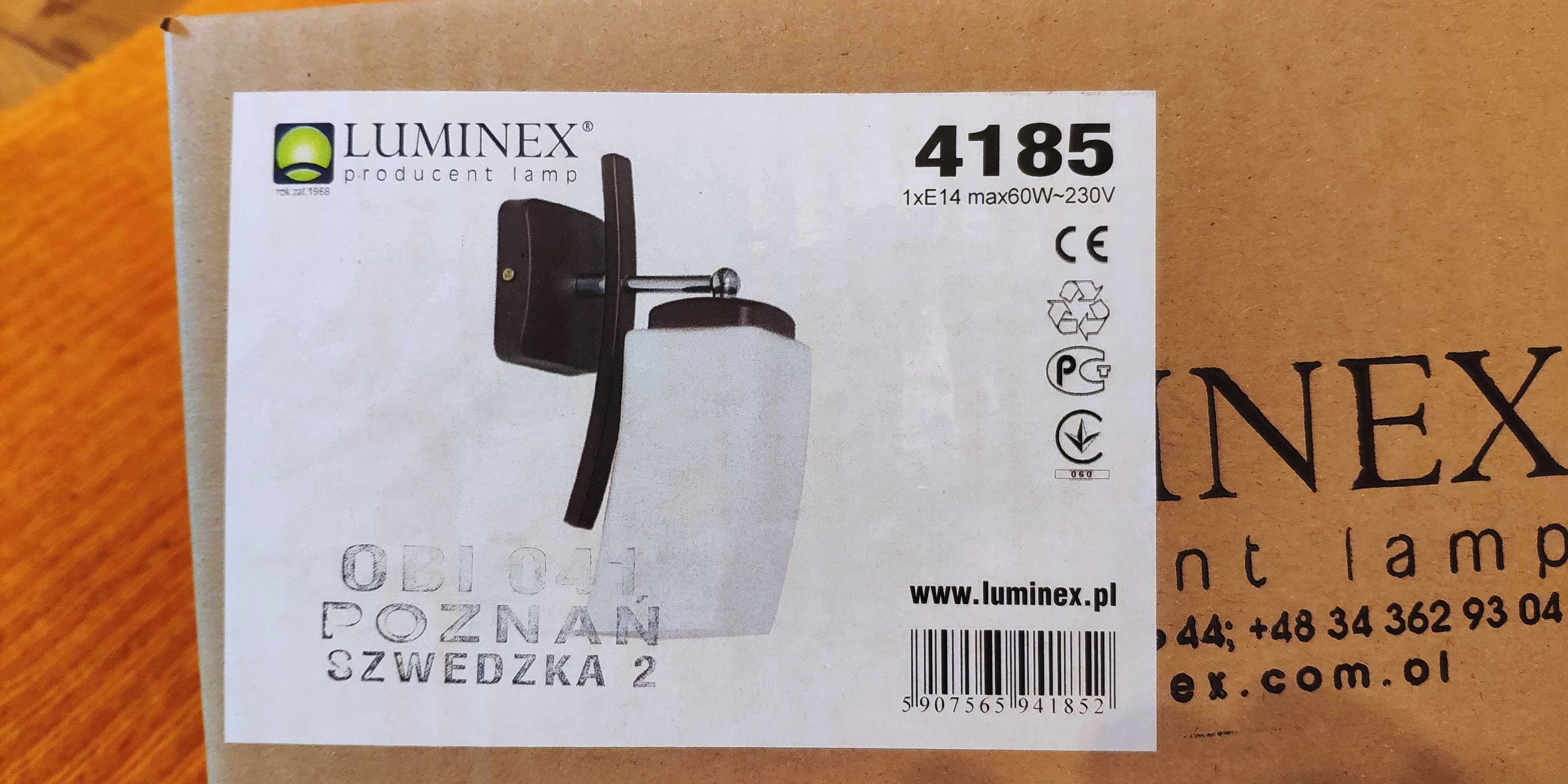 Dwie lampy sufitowe Luminex oraz trzy kinkiety - nowe