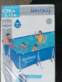 Bestway Basen, model 56424, o wymiarach 4.00 m x 2,11 m x 0,81 m, stee