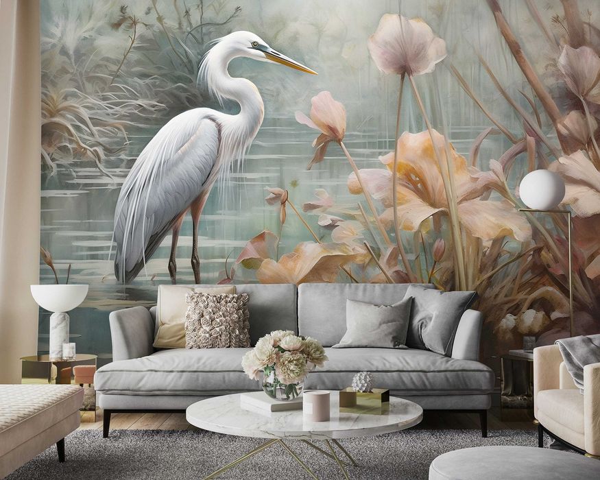 Fototapeta Bocian Ptaki Natura Do Pokoju 3D Na Twój Rozmiar + KLEJ