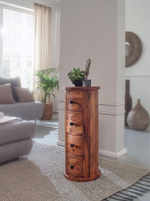 Nowa komoda z litego drewna SheeSham ręcznie wykonana unikatowy desing