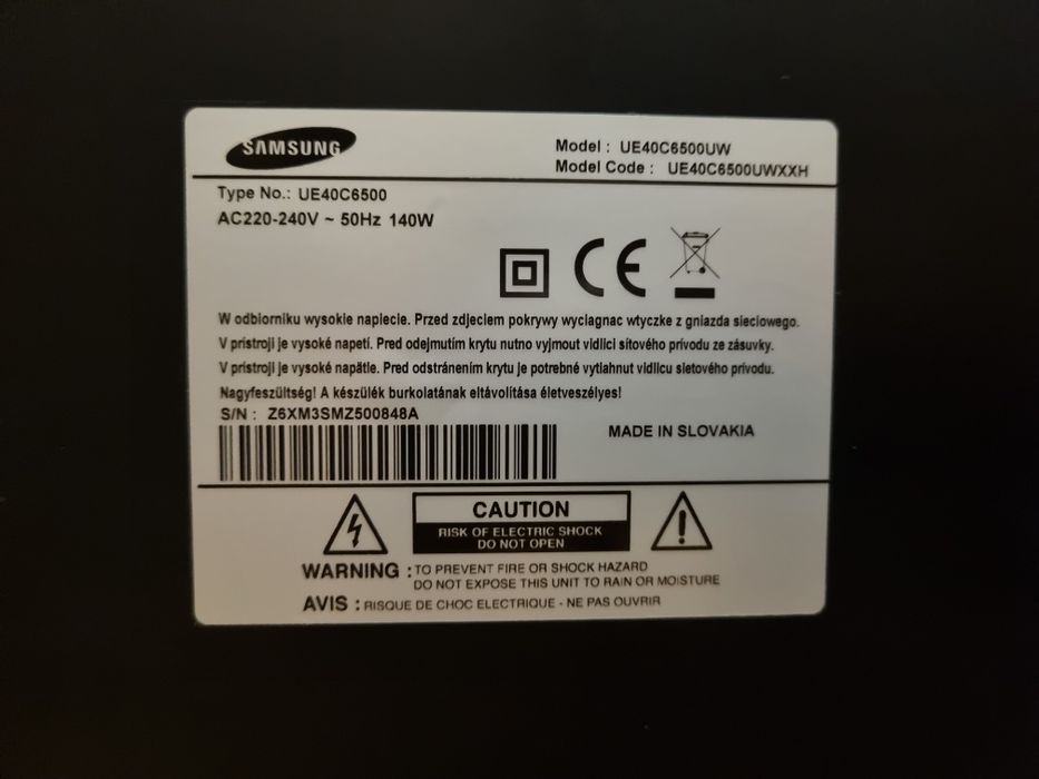 Telewizor Samsung 40 cali UE40C6500UW Pilot Podstawa