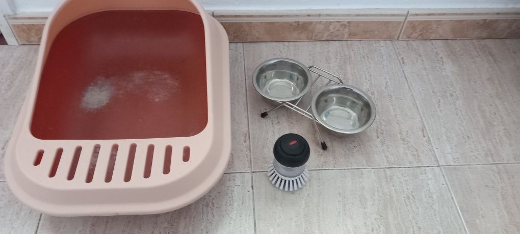 conjunto para bandeja e tigelas para gatos