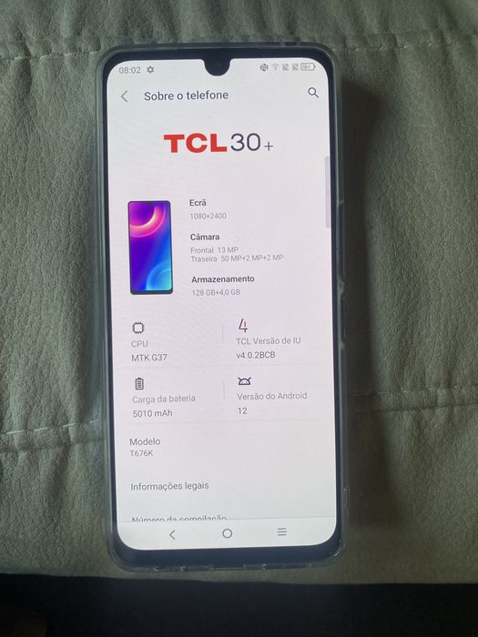 Telemovel Tcl 30plus 128gigas