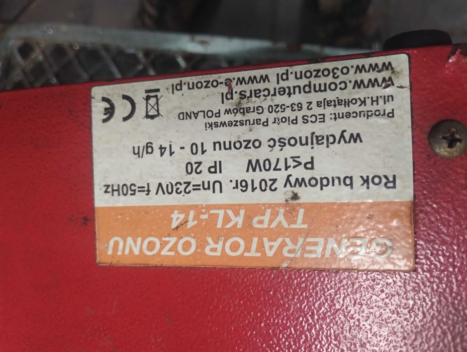 Generator ozonu kl 14 ozonator odgrzybiacz