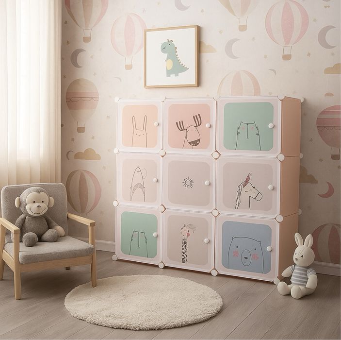 Modułowa Szafka dla Dzieci do Pokoju na Ubrania Zabawki