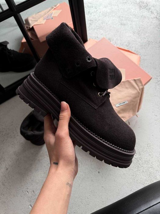 Черевики Miu Miu Boots Chocolate II / черевики Міу Міу Бутс коричневі