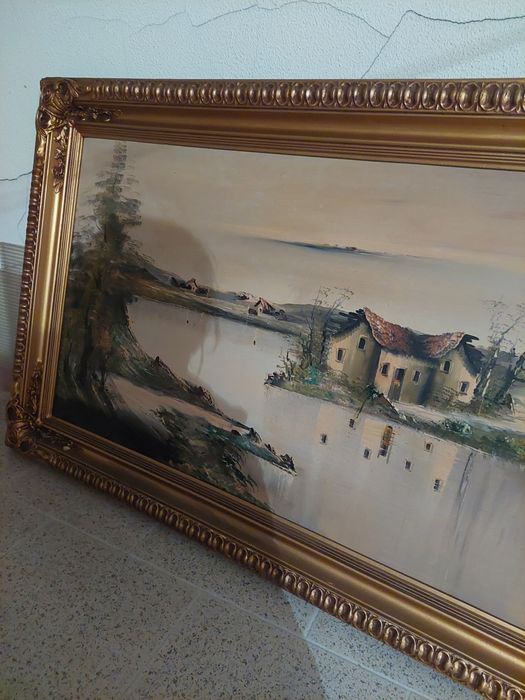 Quadro a óleo pintado à mão