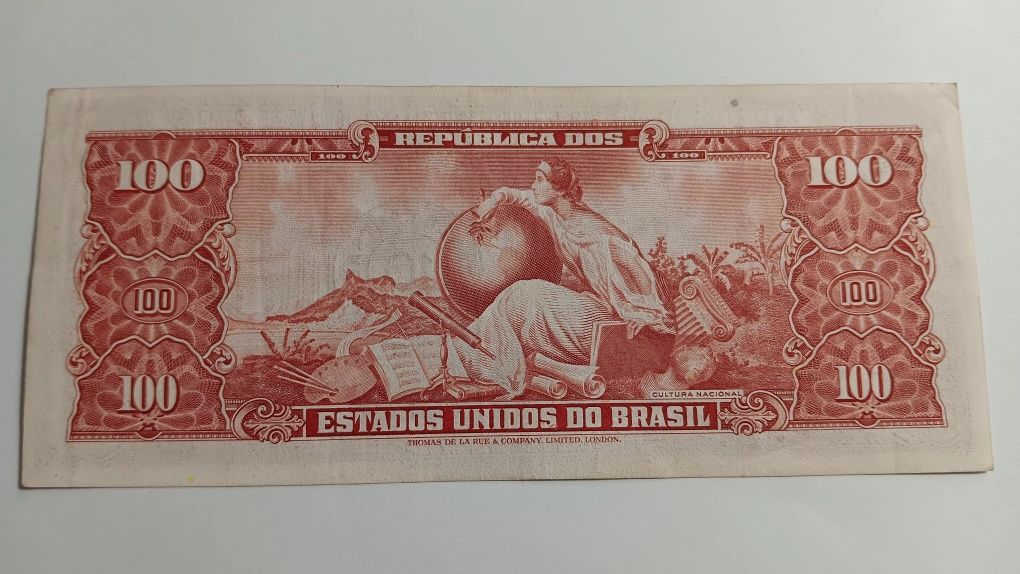 Nota de 100 cruzeiros . Brasil
