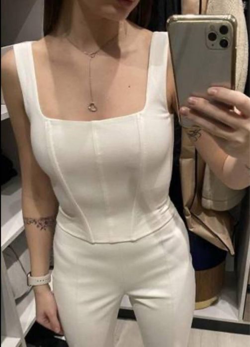 Топ білий корсет