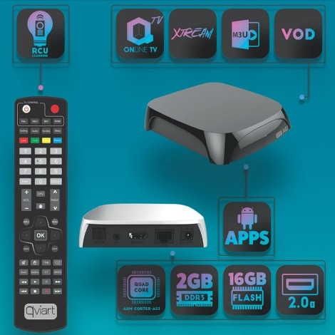 Receptor Qviart AG2 Premium UHD 4K Android 7.0 – Preto (YouTube 4K)