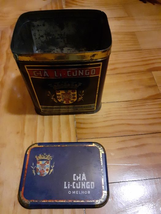Caixa de chá decorativa em zinco.