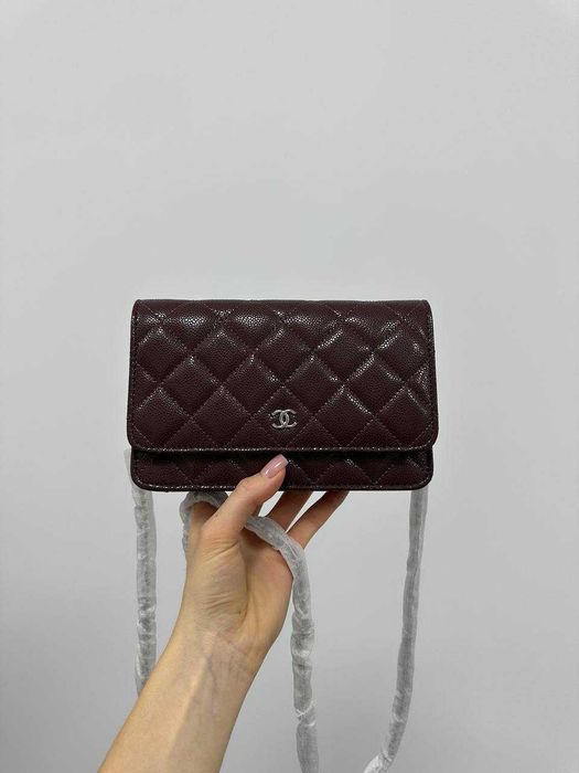 Сумка клатч Chanel Caviar Wallet Burgundy