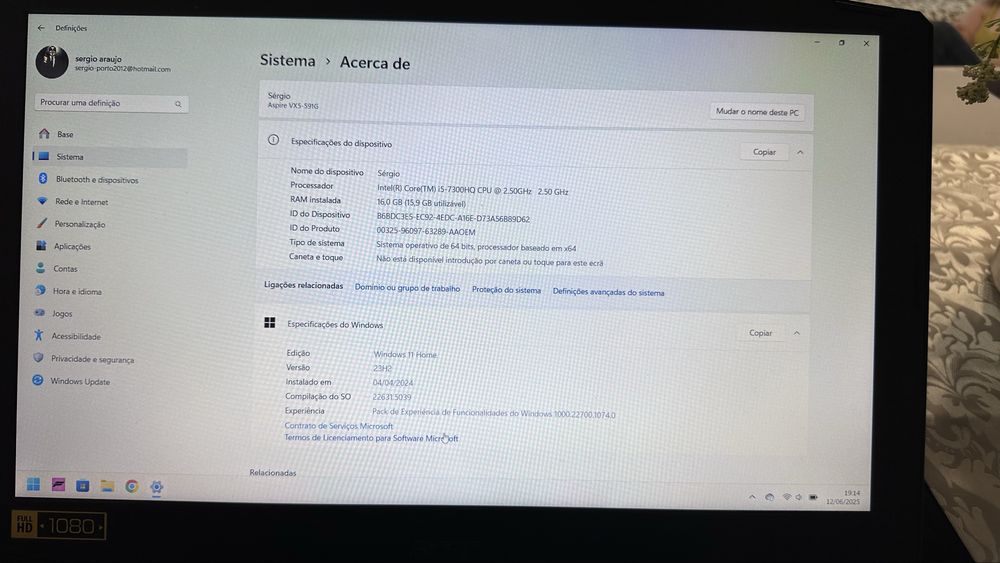 Acer VX15 nvidea 1050 4gb