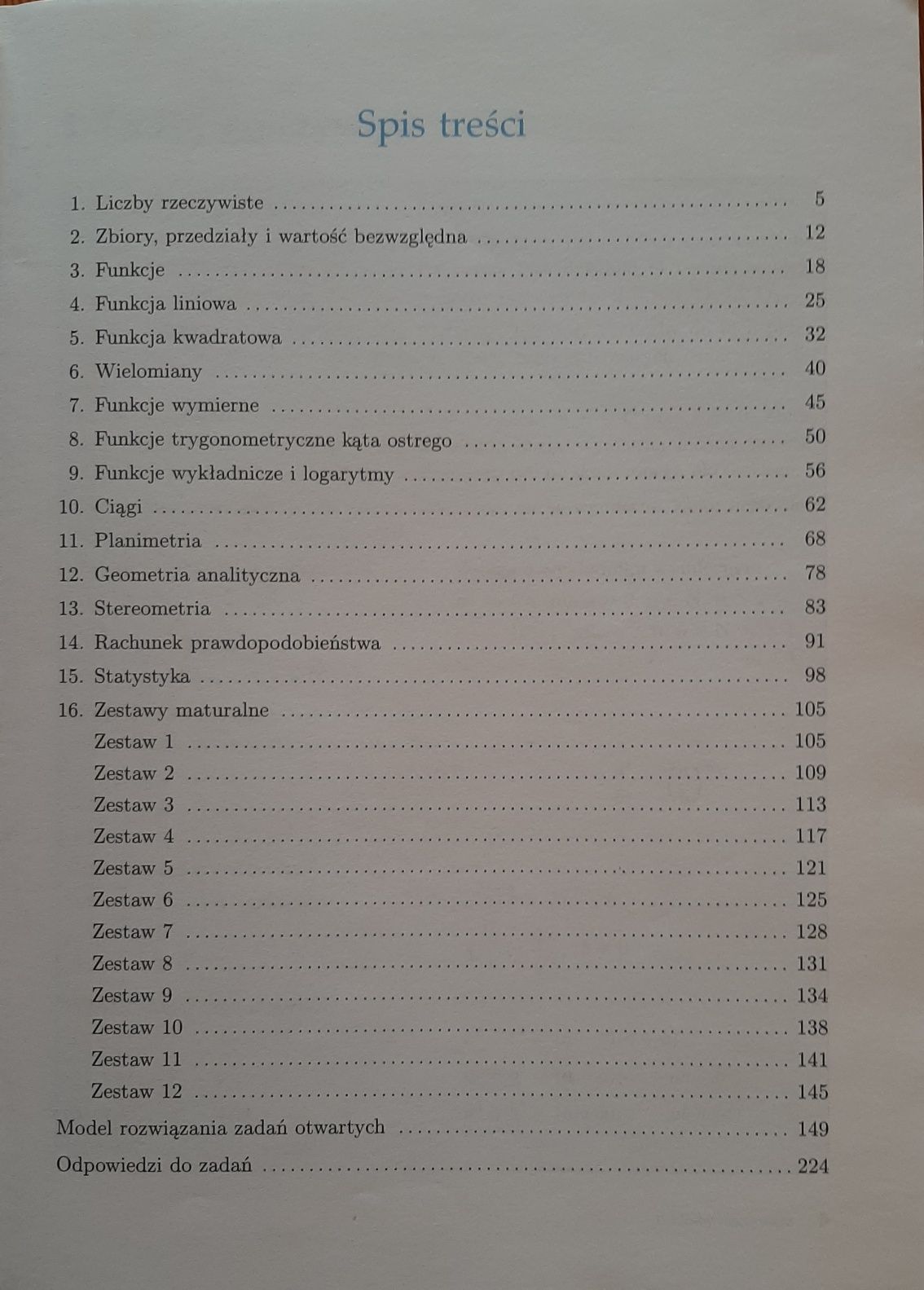 Matematyka zbiór zadań maturalnych ZP Nowa Era