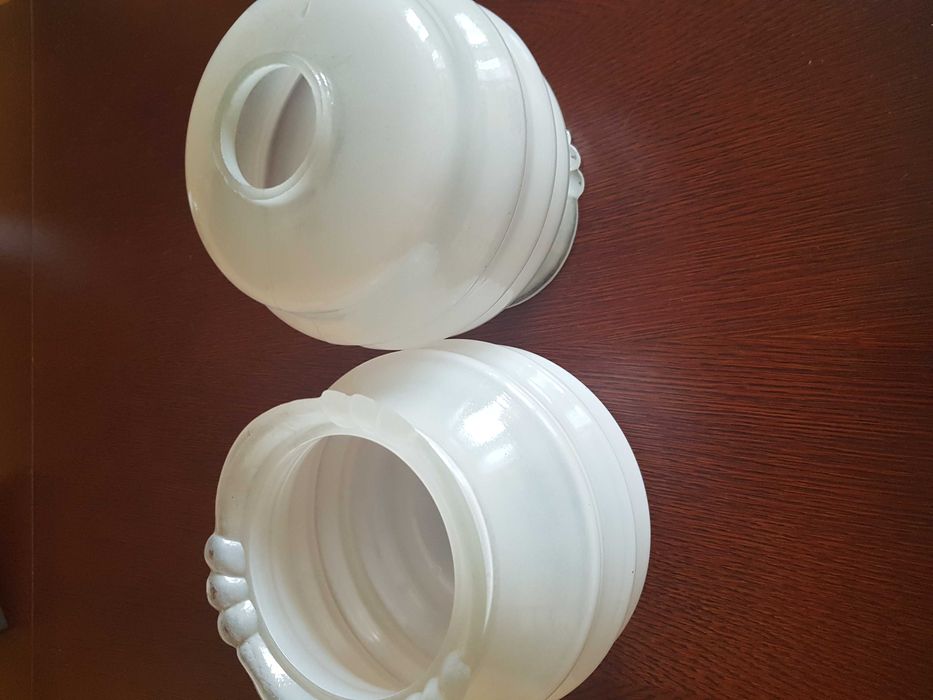 2 szklane klosze PRL