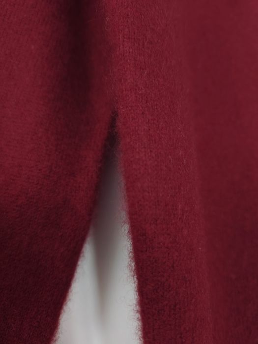 Sweter Massimo dutti 34 XS bordowy burgundowy kaszmirowy dekolt V