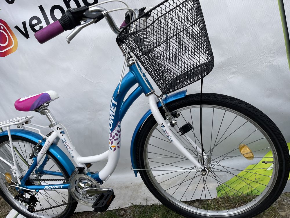 ROMET дитячий велосипед на 24 колесах, рама алюміній, з кошиком, б/у !
