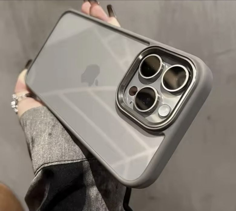 Чехол на IPhone 15 Pro Natural Titanium, 16 Pro Max-12 Pro, не желтеет