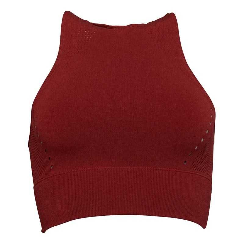 Топ adidas Womens Wrap Knit Climacool Crop Top Mystery Red