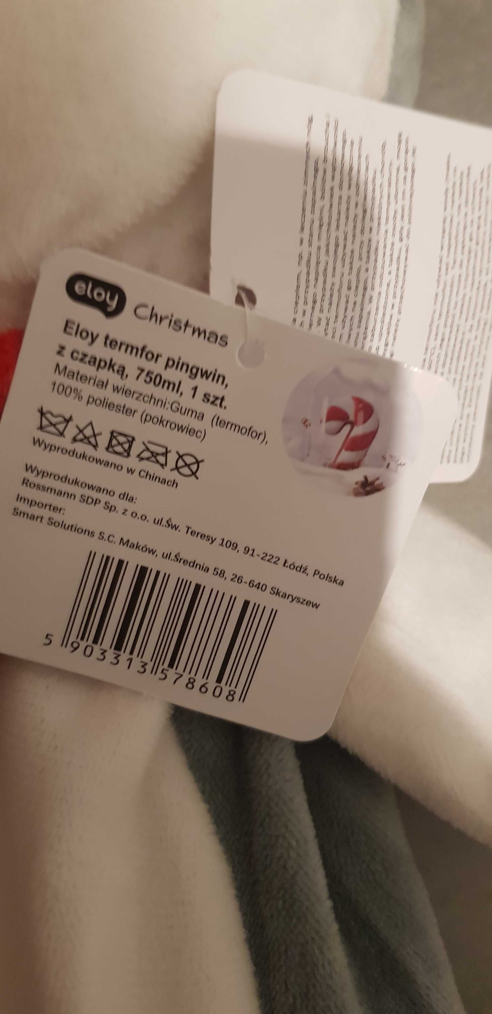 Termofor pingwin pingwinek świąteczny nowy 750ml Eloy Rossmann