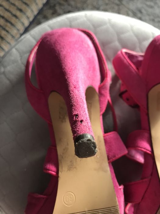 Szpilki na koturnie amarant wesele sylwester