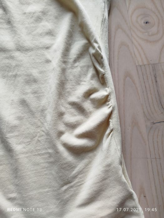 Jasnożółta pastelowa żółta koszulka z krótkim rękawem bluzka t-shirt c