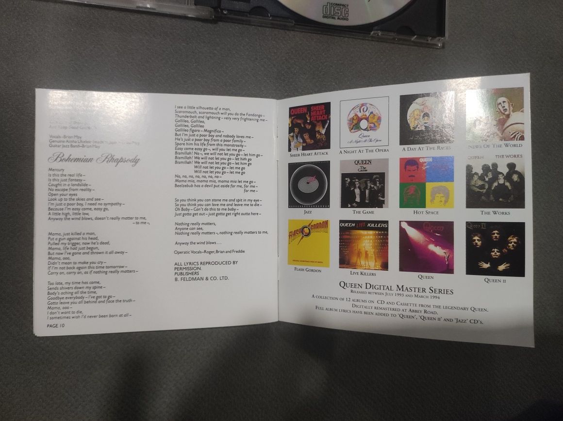 CD "A Night at the Opera" de Queen