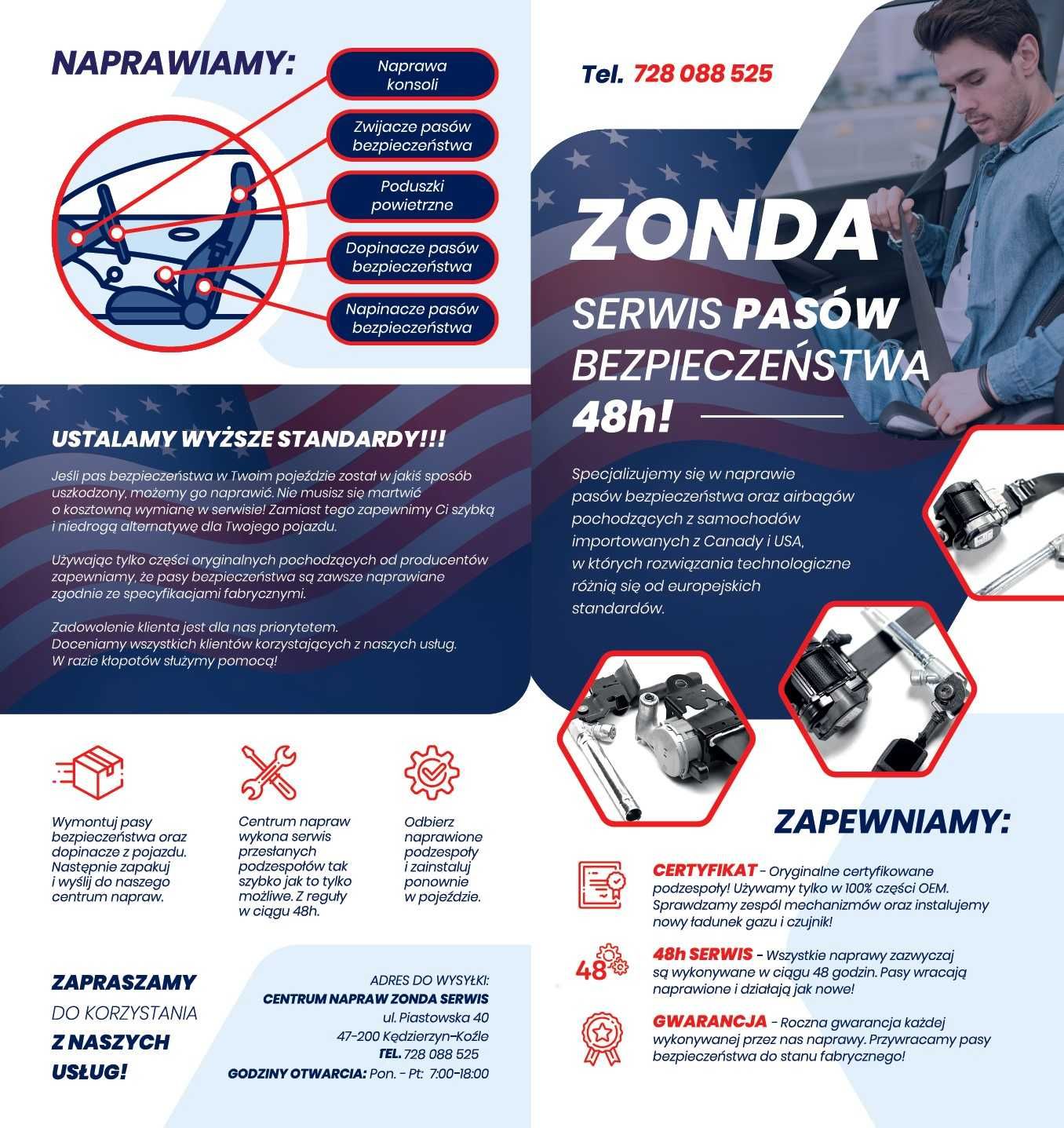 ZONDA AIRBAG USA regeneracja konsoli, naprawa kokpitu, naprawa deski