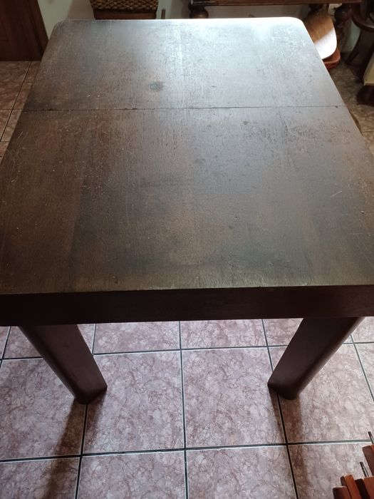 Vintage dębowy stół do jadalni rozkładany Art Deco, lata 30-te