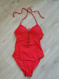 Malinowy czerwony strój kąpielowy jednoczęściowy s new look