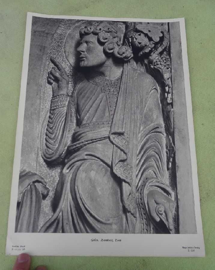 Katedra w Bambergu numerowana ciekawa grafika z początku XX wieku