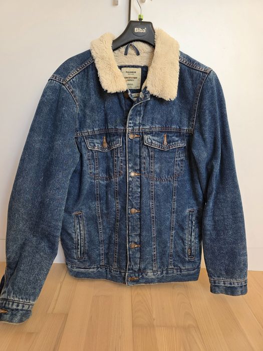 Kurtka jeansowa z futerkiem męska L