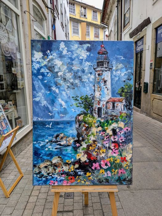 Quadro pintado á óleo sobre tela, 116x81 cm