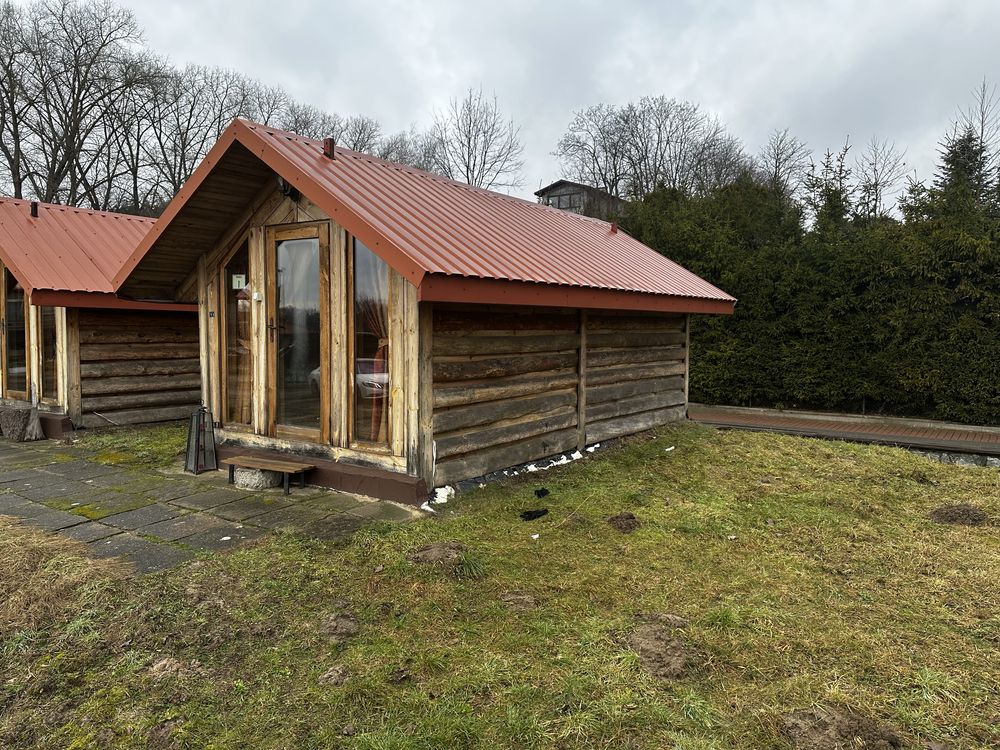 Dom domek letniskowy z bala. Sauna bania altanka beczka duńska kemping