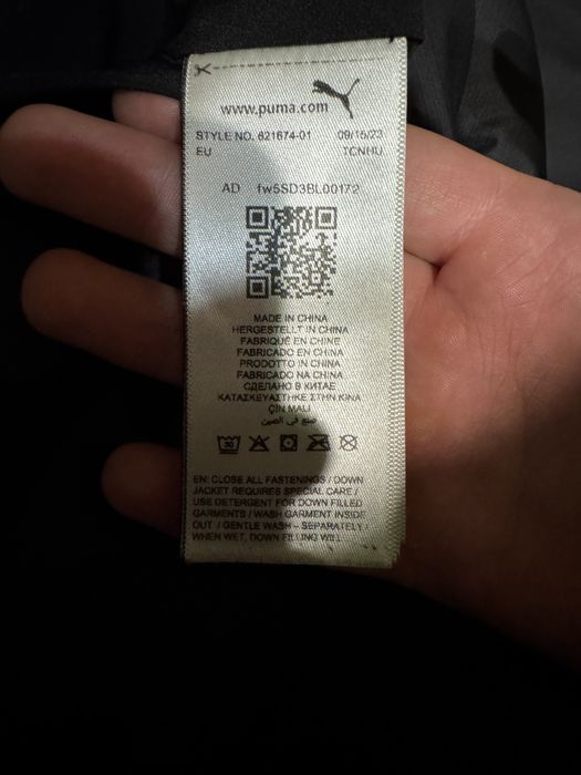 Куртка пуховик мужская Puma Down Jacket черного цвета