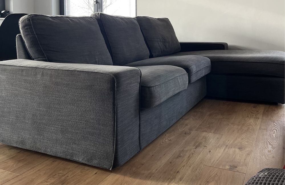 Narożnik, Sofa 4-osobowa z szezlongiem Ikea Kivik