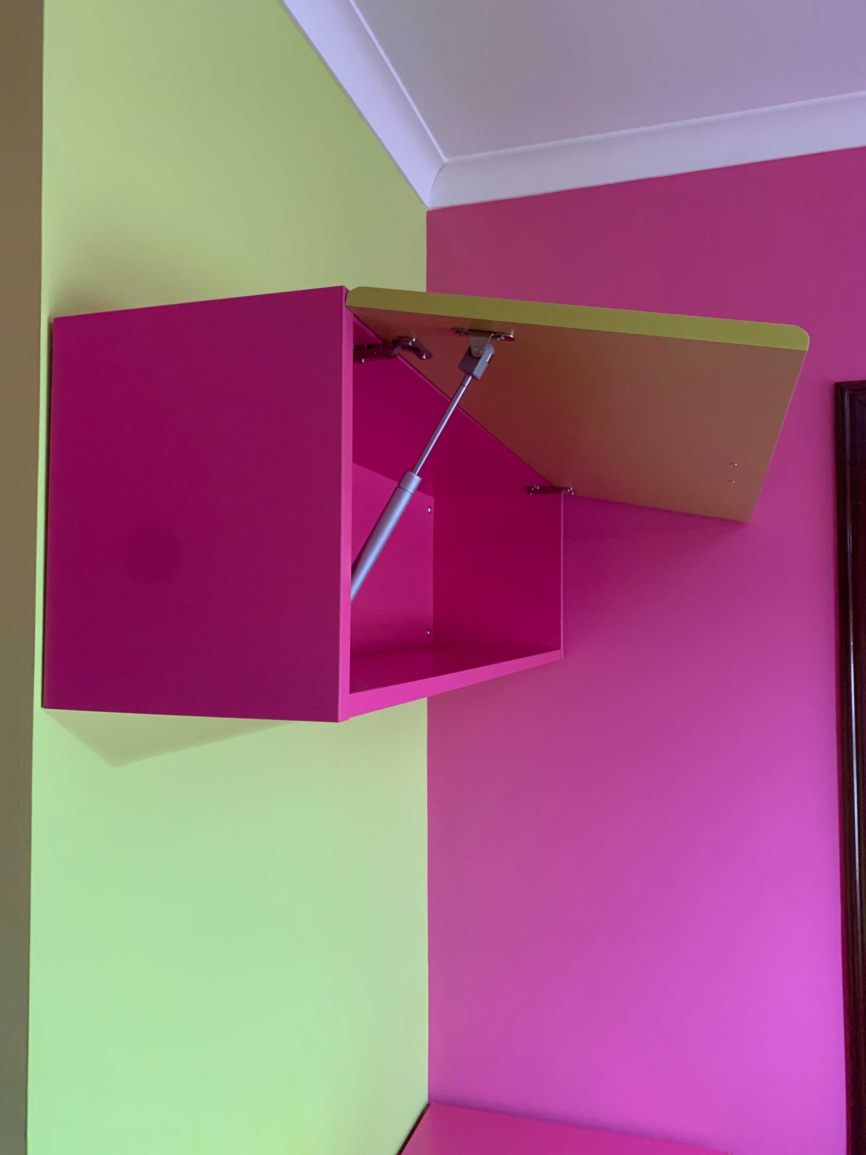 Móvel Arrumação de Parede Rosa e Verde - Incasa Design Kids