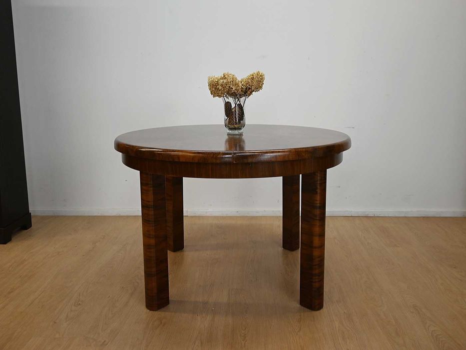 okrągły rozkładany stół art deco 111701