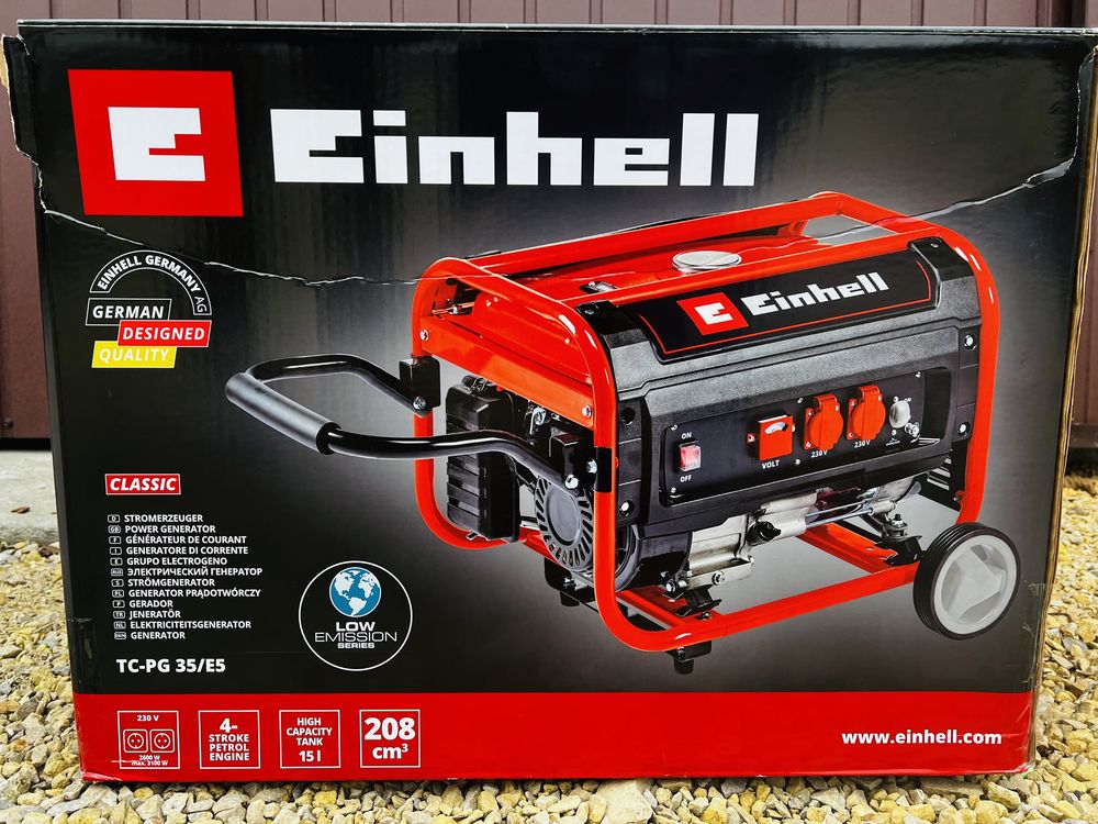 Agregat prodotwórczy Einhell 3100W + AVR + Koła + Uchwyt NIEMIECKI
