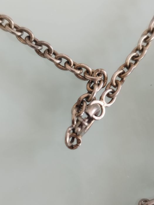 belíssimo colar antigo português em prata muito bom estado excepto o