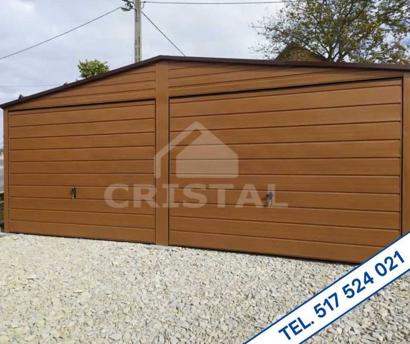 Garaż blaszany, garaż blaszak 6x5,8 ZŁOTY DĄB - 100% PROFIL ZAMKNIĘTY