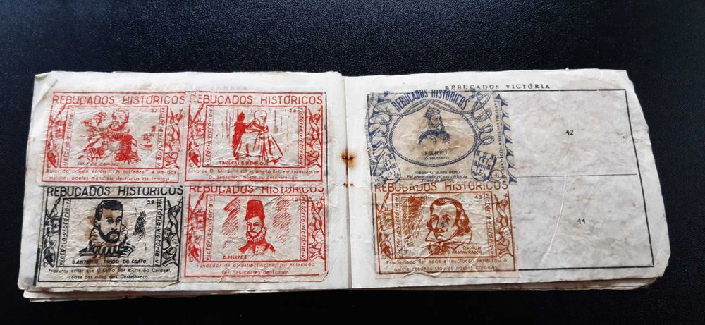 Caderneta antiga - Rebuçados Históricos Victória c/ 68 cromos colados