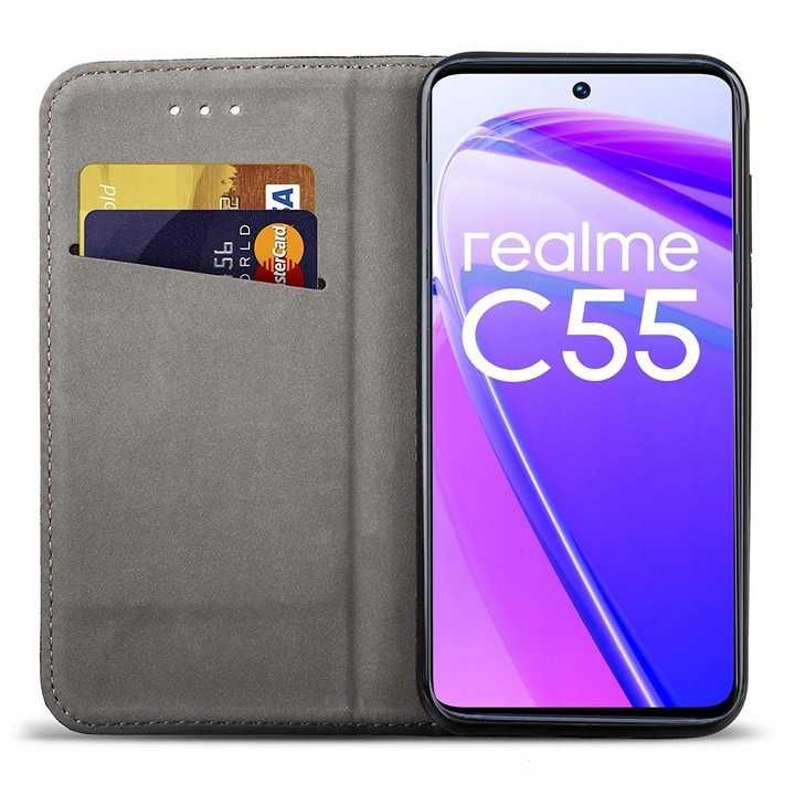 Etui Smart Magnet do Realme C55 + Szkło Hartowane