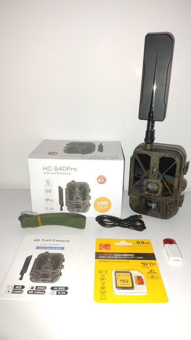 Fotopułapka Suntek HC-940Pro 4G LTE+ karta SD Kodak 64gb