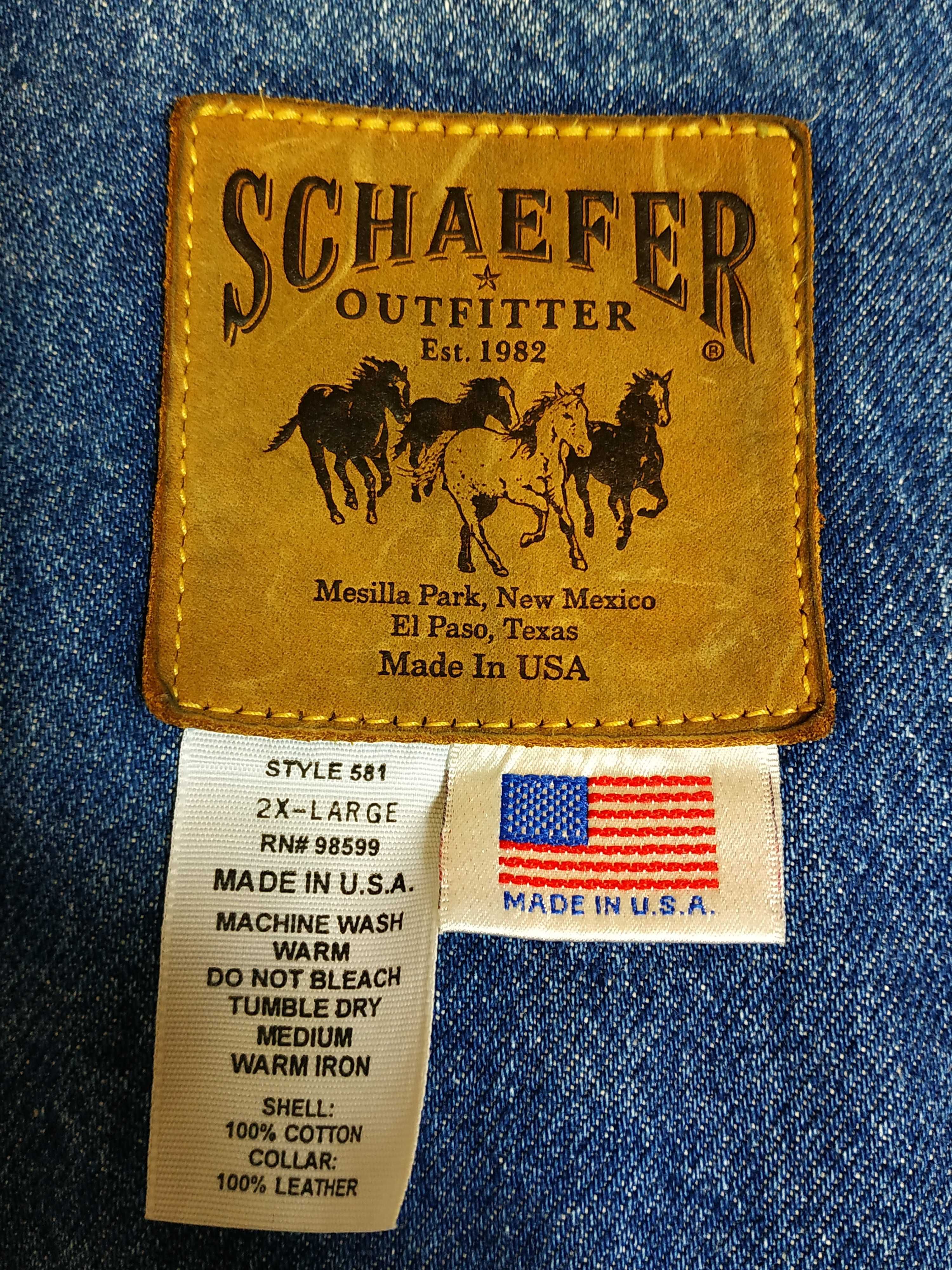 Настоящая ковбойская джинсовая куртка Schaefer TEXAS USA р-р 2XL