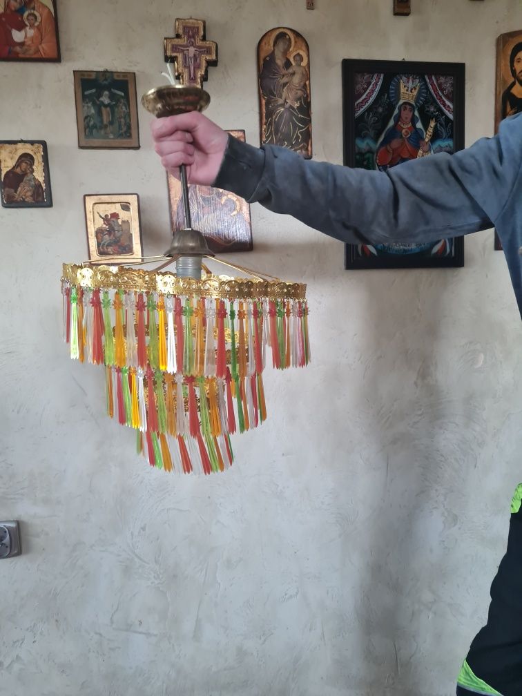 Żyrandol  z PRL rustykalny
