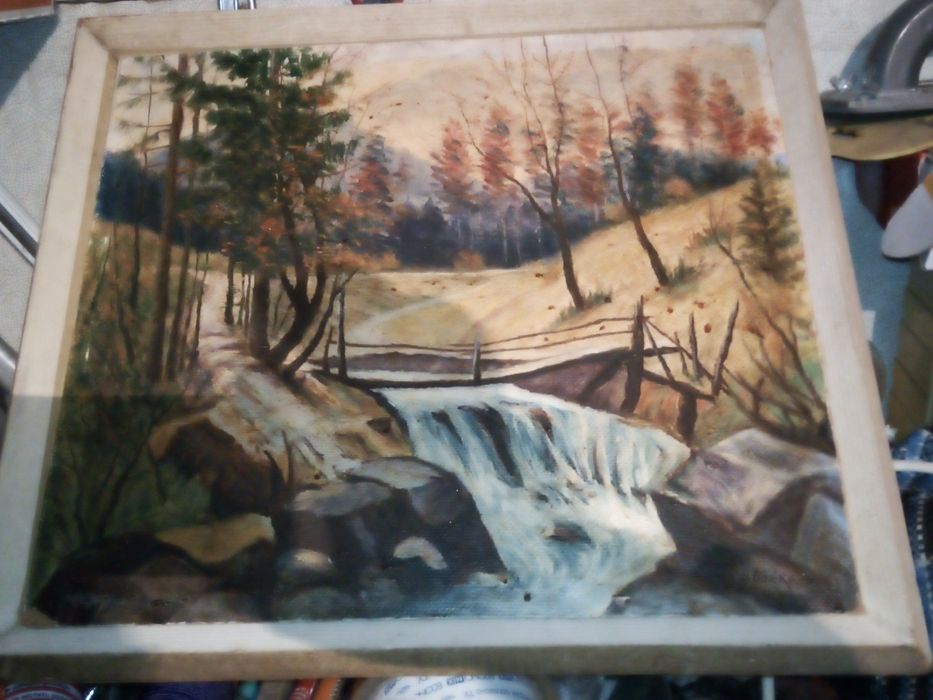 Картина пейзаж маслом, с рамой