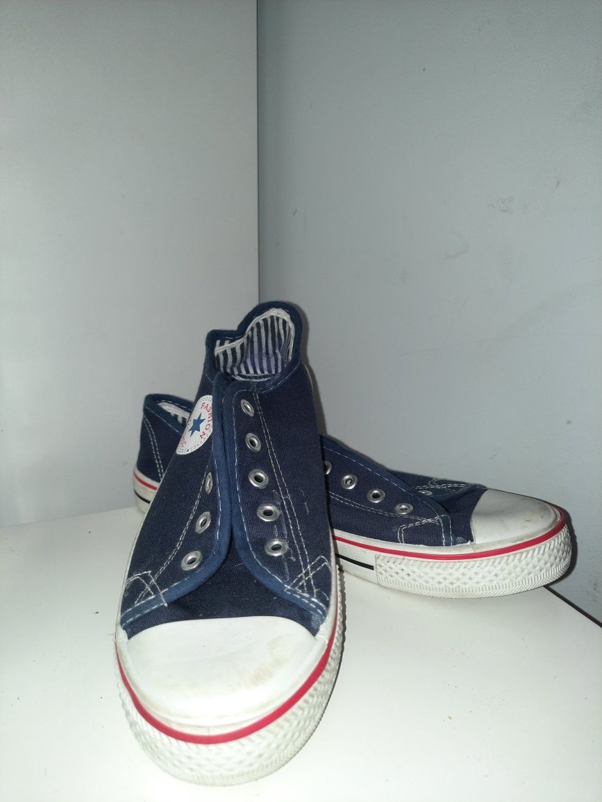 Granatowe trampki a'la Converse - FASHION JIOMOC - rozmiar 38